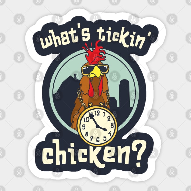 Funny Chicken with Sunglasses Sticker by Huhnerdieb Apparel